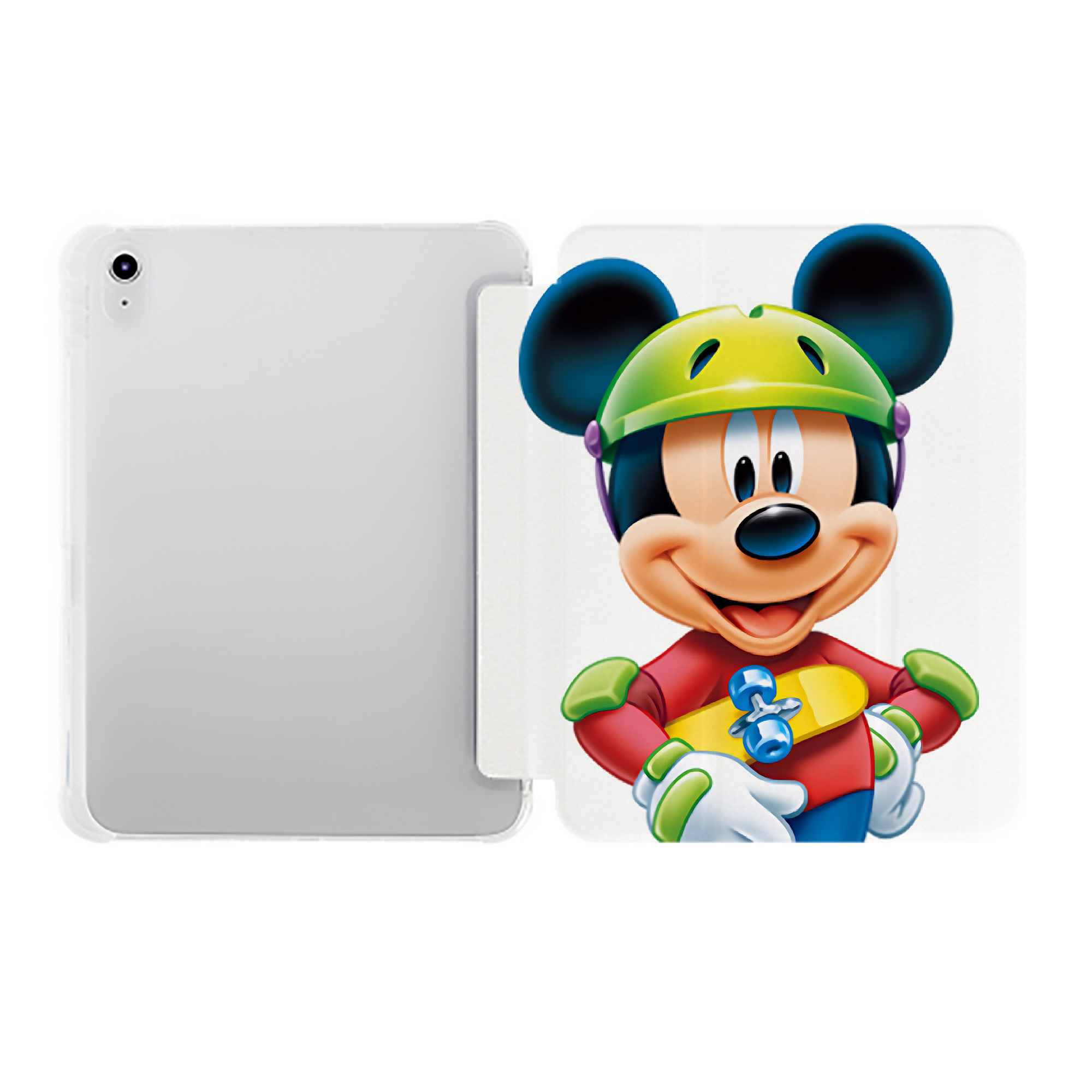 （画像用） ミッキーマウス Mickey Mouse IPad ケース ペン収納付き 三つ折りスタンド PUレザー×シリコン 対応機種9.5/10.5/10.9インチ